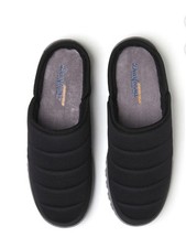 DEARFOAMS Men  s S 7-8 Black Slip on Cozy Comfort Slippers Memory Foam