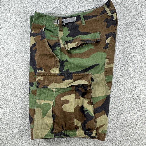 VTG Glenn Berry Military Woodland Combat Medium/Regular Camo Cargo Shorts Men 34 - Picture 4 of 13