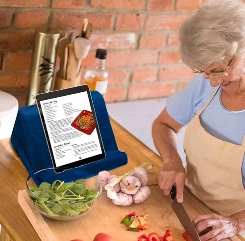 Ontel Pillow Pad Multi-Angle Soft Tablet Stand,  BLUE - Picture 4 of 4