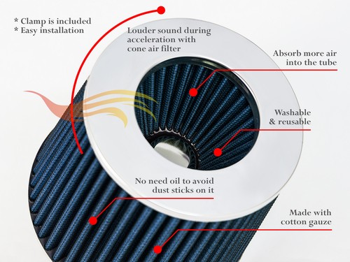 Short Ram Air Intake Kit +BLUE Filter for 91-99 Saturn S-Series SC2/SL2/SW2 DOHC - Bild 3 von 8
