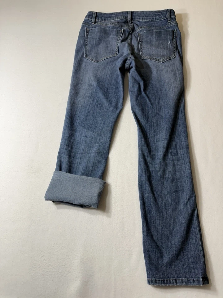 Pantalones de mezclilla capri Simply Vera de Vera Wang tiro medio puño redondo para mujer talla 8 Foto 3 de 4