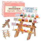 Wooden Cupcake Stand - Wooden Display Stand For Dessert Table, Natural Platane