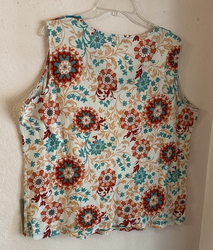 Jones New York Signature Womens Plus 3X Sleeveless Top Floral Stretch Lace - Picture 3 of 5