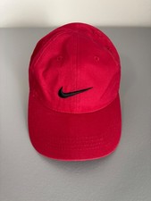 Nike Kids Hat Children's Youth 4-7 Swoosh Baseball Cap Adjustable Strapback Red