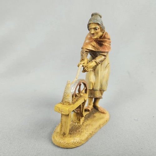 Figura Belén Fontanini Mujer Vieja con Spinner 4 pulgadas 1983 Italia #233 - Imagen 3 de 5