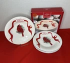 Lenox Winter Greetings Carved Accent Plates Red Cardinal Peace New Set Of 4