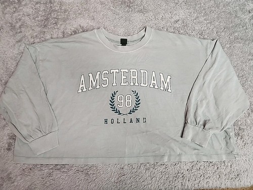 Wild Fable Damen Langarm Crop, Loose Fit Hemd, grün, Gr. XXL - Bild 1 von 5