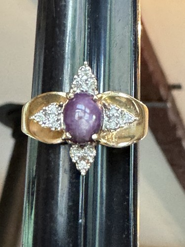 14K YELLOW GOLD PINK SAPPHIRE RING Sz 9.5 - Picture 2 of 15
