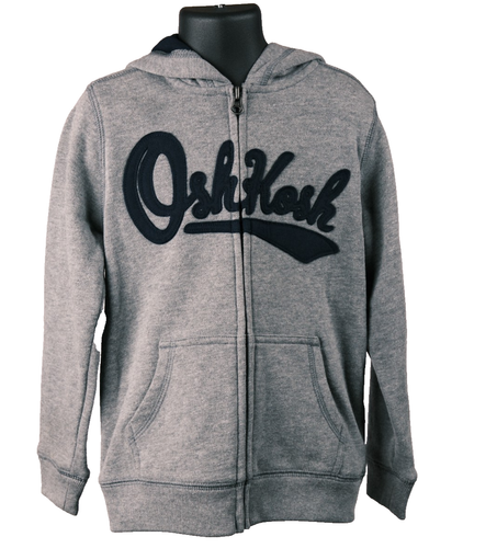 Sudadera con capucha Osh Kosh B'Gosh con cremallera para niños talla 6 gris - Imagen 2 de 10
