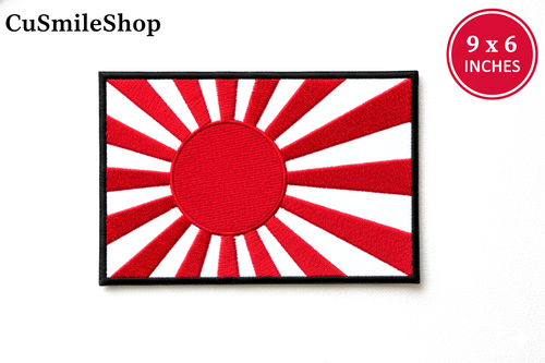 Empire of Japan WW2 Flag Patch XXL Japanese Large Rising Sun 9x6 Inch Embroidery - Picture 2 of 5