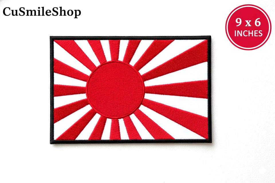 Empire of Japan WW2 Flag Patch XXL Japanese Large Rising Sun 9x6 Inch Embroidery - Image 2 of 4