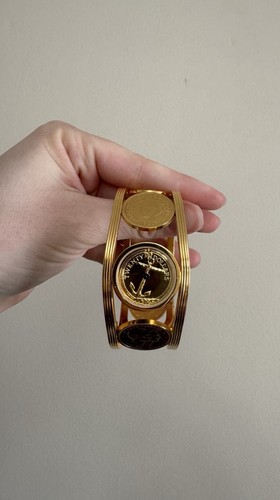 1987 Franklin Mint The Golden Caribbean Coin Watch (22k Plated) - Picture 4 of 14
