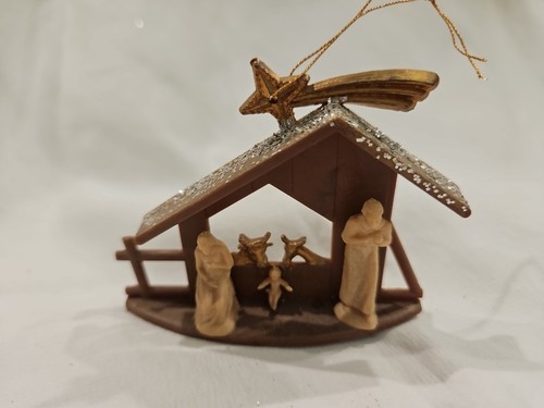 Vintage Santa Nativity Manger Ornament choice Listing Mary Joseph Baby Jesus - Picture 1 of 5