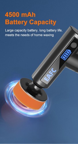 Cordless Car Polisher 4500mAh Waxing & Scratch Repair Machine With Pads - Picture 5 of 7