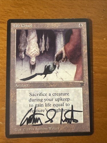MTG Artist Signed Life Chisel Legends Artist Anthony S. Waters MTG Magic Mint - Picture 1 of 11