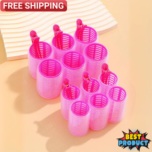 12x große Haarroller mit 6x Clips selbstgreifender Lockenstab für Haarvolumen - Bild 1 von 26