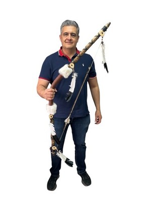 HANDMADE BOW & ARROW , SOUTHWEST , HOME DECOR , 46'' , REAL LEATHER , 002