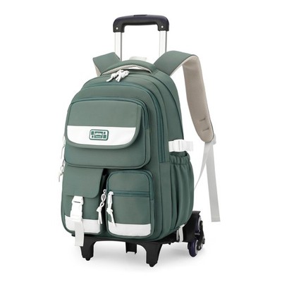 Rolling Backpack Girls Roller Wheels Boys Kids Trolley School Bag 6 Wheels