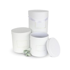 Large Set of 3, Round Flower/Gift Boxes with Lids, Classic