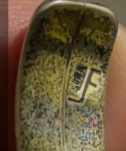 Vintage Hopi Julian Fred Sterling Silber Jaspis versteinertes Holz ? Manschettenarmband - Bild 5 von 16