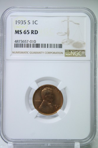 1935-S Lincoln Wheat Cent 1C NGC MS 65 RD #7010