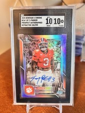 2025 Bowman University Chrome T.J PARKER Refractor Auto /299 1ST ROUND SGC 10🔥