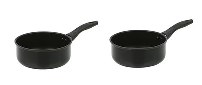 Mainstays 2 Quart Non-Stick Saucepan Duo   Aluminum, Black   Pack of 2