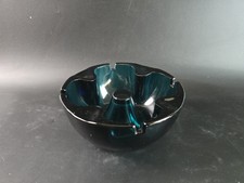 Mid Century Turmalin Glas Aschenbecher - Massiv - 15 cm - Lila - 1950er