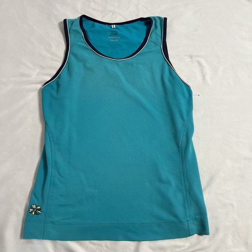 Damen Tail Rash Guard Athletic Jersey türkis Blumen bestickt ärmellos L Surf - Bild 1 von 7