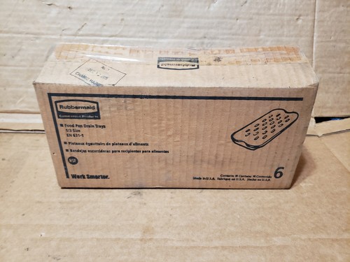 RUBBERMAID COMMERCIAL Estuche de 6 FG120P00AMBR Tamaño 1/3 Bandeja de Drenaje para Alimentos - NUEVO - Imagen 2 de 6