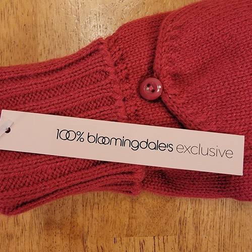 Womens Fingerless Glove Mittens Convertible Knitted Pink NEW Bloomingdales AQUA - Picture 11 of 15
