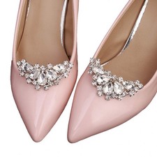 1 Pair Rhinestone Wedding Shoe Clips Bride Party Pumps Shoe DecorationStyle J