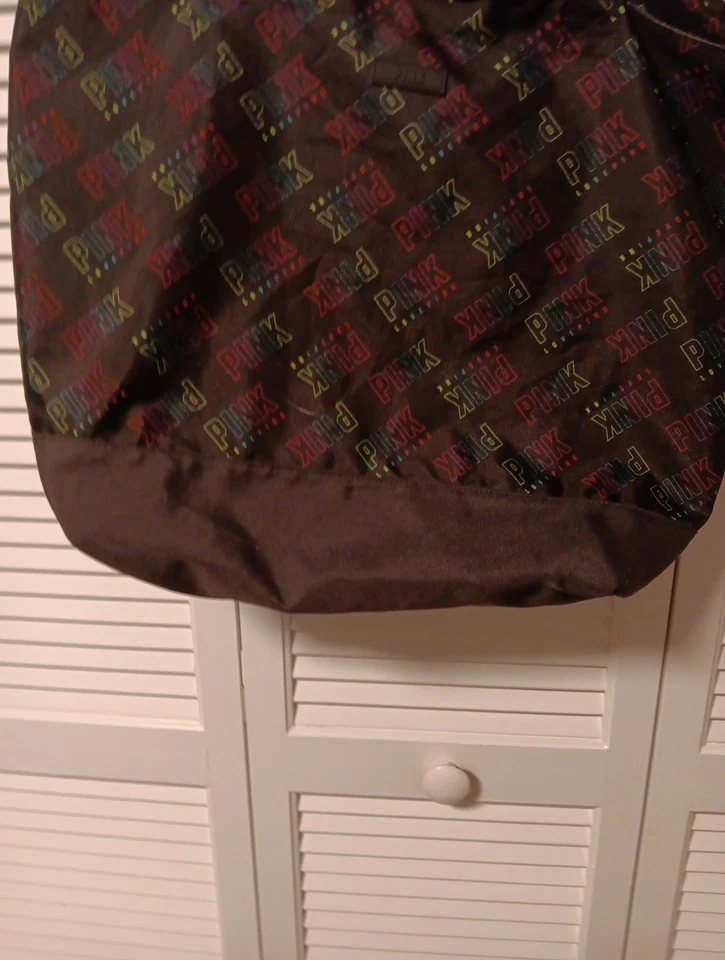 Nuevo Con Etiqueta Victoria Secret Rosa Bolso de Hombro Arco Iris Logo Lona Bolso Escuela Foto 4 de 4