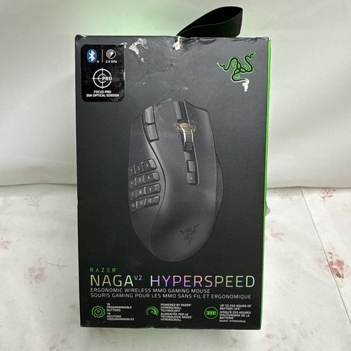 Razer - Naga V2 HyperSpeed MMO Wireless Optical Gaming Mouse / NEW / Ships Fast - Picture 1 of 7