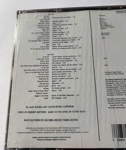 Les Miserables Original Broadway Cast Cd New Sealed Free Fast Shipping. - Picture 6 of 7