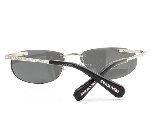 Swarovski Rimless Sunglasses SK 7019 400187 Silver Clear Crystals with Case - Picture 3 of 6