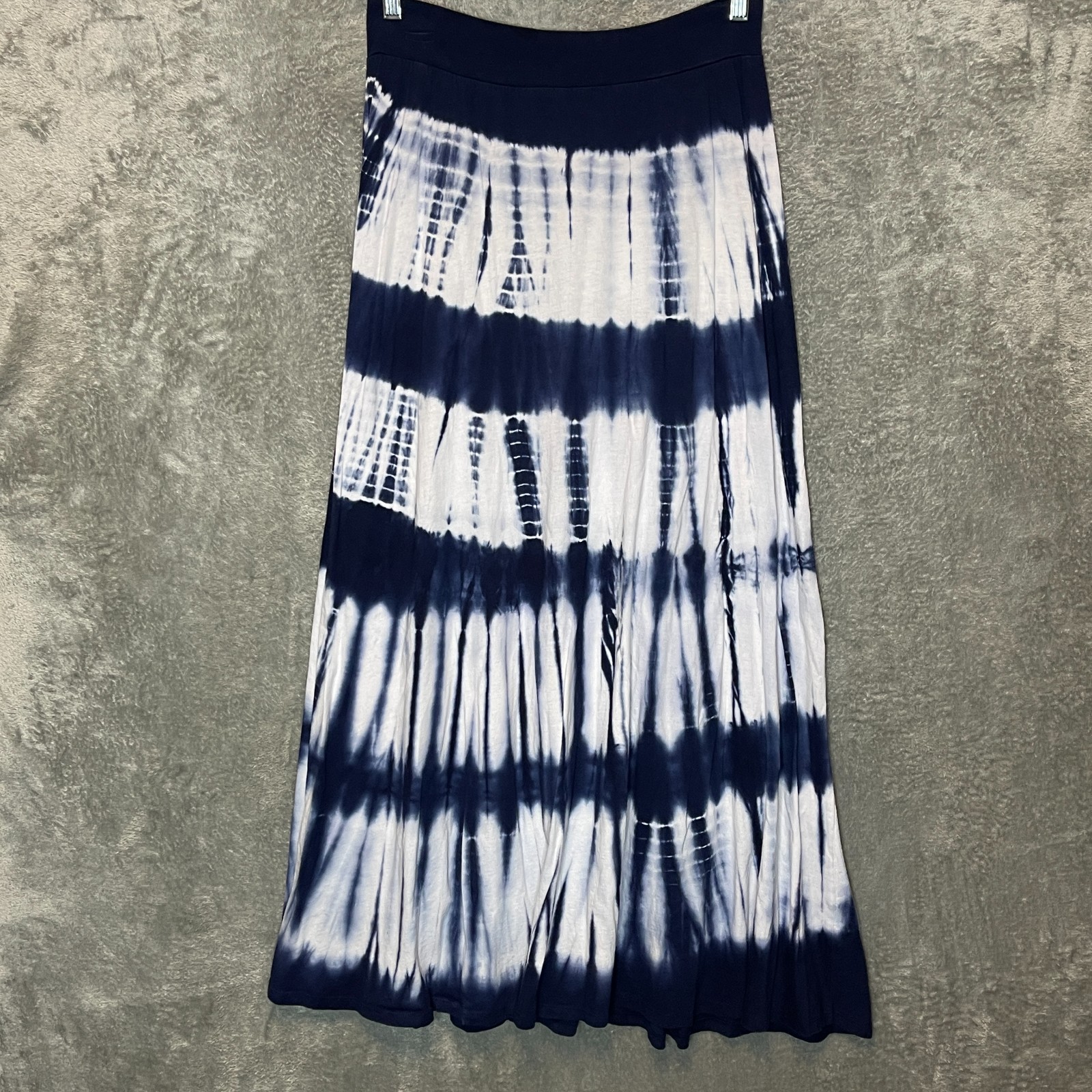 Tryst Women Size L Boho Tie Dye Stretchy Jersey Knit Pull On A Line Maxi Skirt