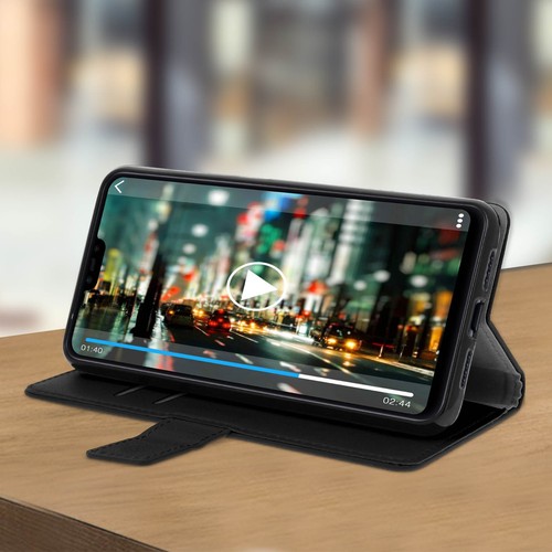Custodia per Xiaomi Mi 8 Lite Flip Cover Morbida Supporto Video - Nero - Imagen 4 de 6