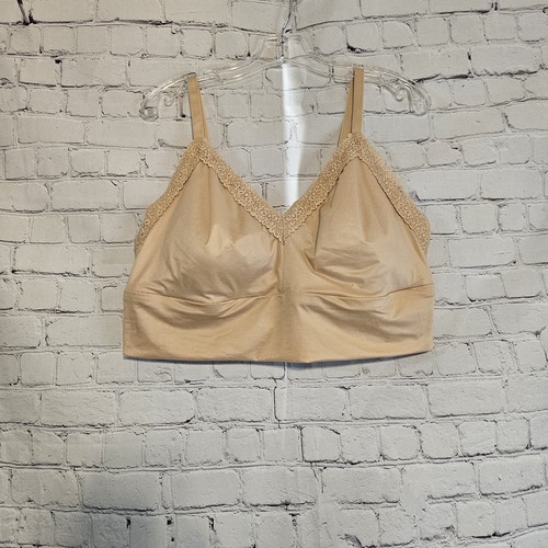 Nuevo con etiquetas Sujetador Bralette Aerie Beige Flor de Sol Inalámbrico Acolchado Encaje Longline XXL - Imagen 11 de 13