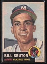1953 Topps #214 Bill Bruton LOW GRADE (creases)