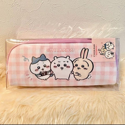 Korea Limited Chiikawa Pen Case Pouch Pencil Case Gingham Check Pink #776c3e