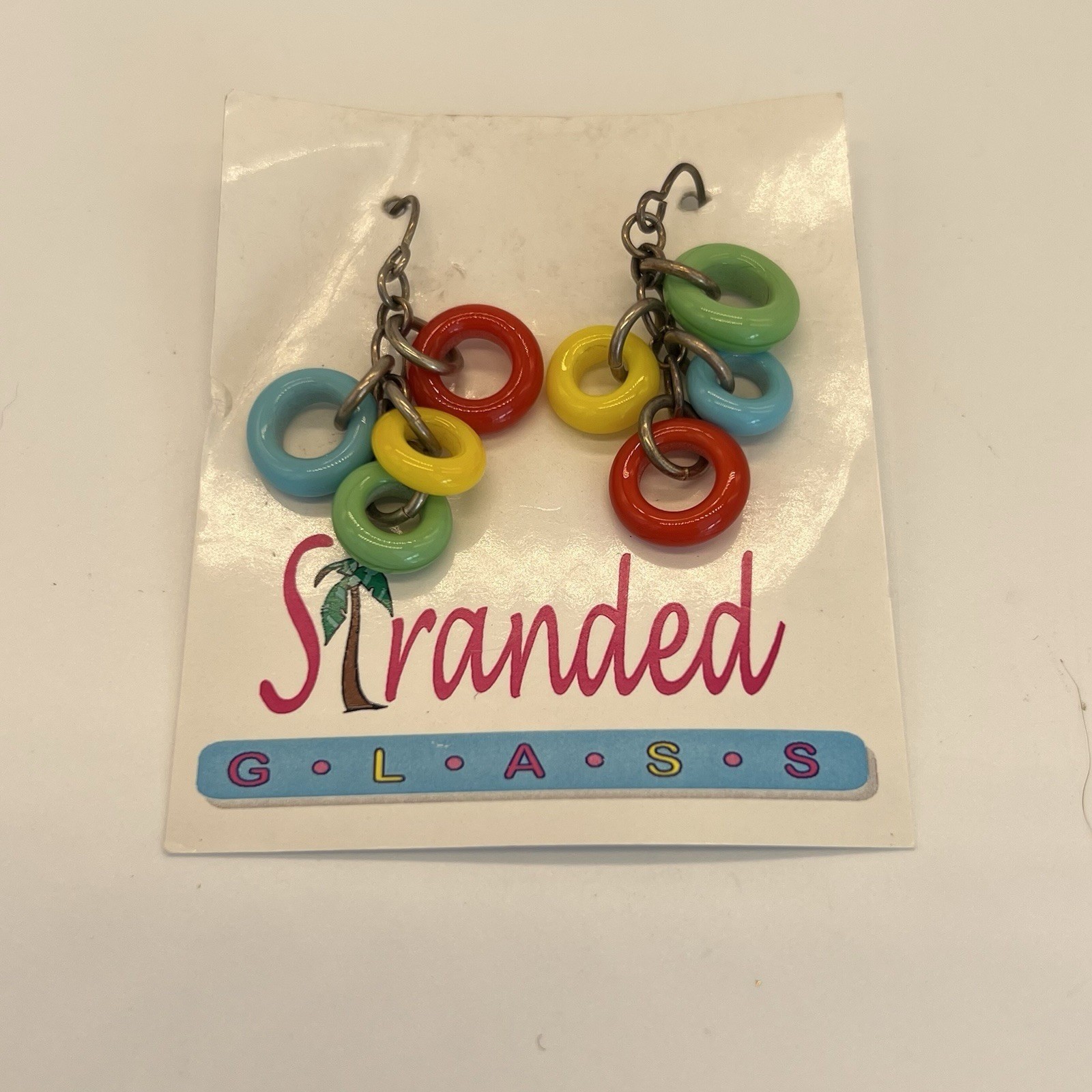 Stranded Glass Multicolored Colored Cluster Dangl… - image 1