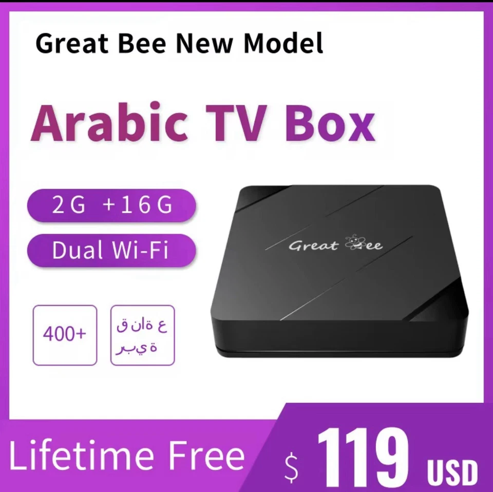 Great Bee New Arabic TV Box 2025 قنوات تلفزيون عربي