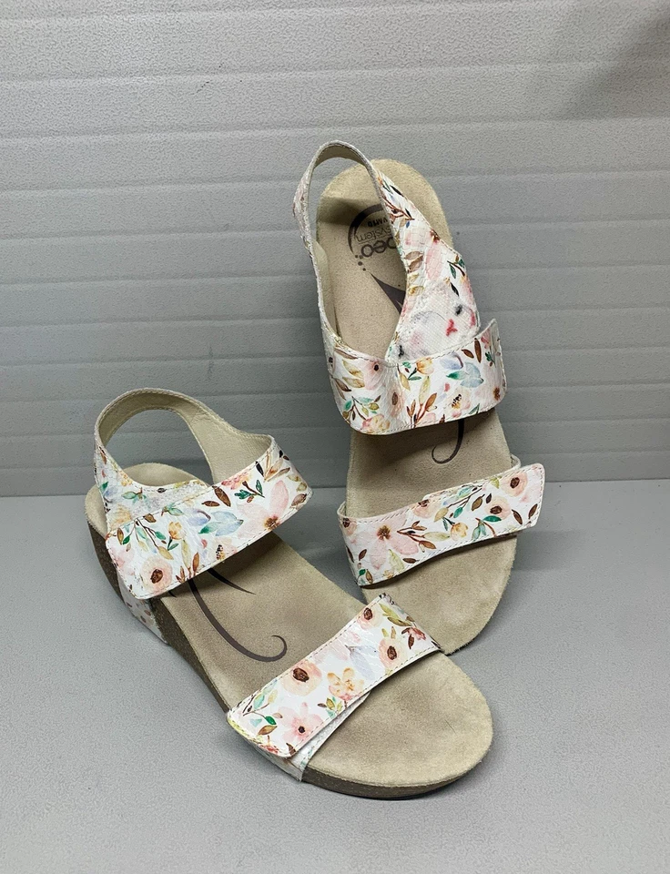 Sandalias ABEO Para Mujer Una Cuña Estampado Floral Talla 10 M~¡MUY BUEN ESTADO! Foto 4 de 4