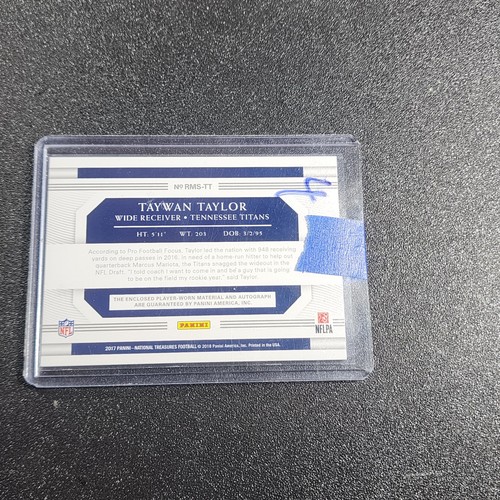 2017 Panini National Treasures - Rookie Material Signatures Rps Taywan Taylor... - Picture 2 of 2