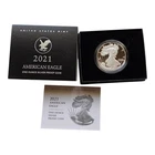 2021-S Proof $1 Type 2 American Silver Eagle Box, OGP & COA