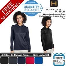 🔥 Harriton Women Advantage Snag Protection Long Sleeve Polo Up To 3XL M348LW