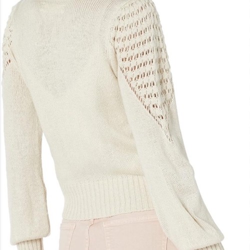 Lucky Brand Damen Pullover Ivory Strickpullover Small Pointelle Puffärmel Boho - Bild 6 von 8
