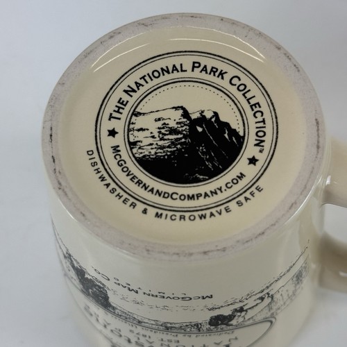 Yellowstone National Park Coffee Mug Tea Cup McGovern & Co Map Inside Parks EUC - Picture 5 of 8