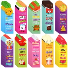 Eersida 90 Pieces Scratch and Sniff Scented Bookmarks Kids Fruit Food Theme S...